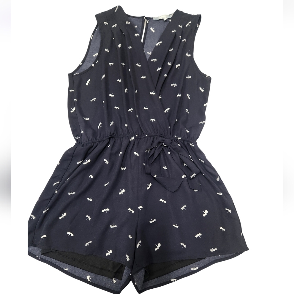 Women's Navy Blue Romper Lined - Medium